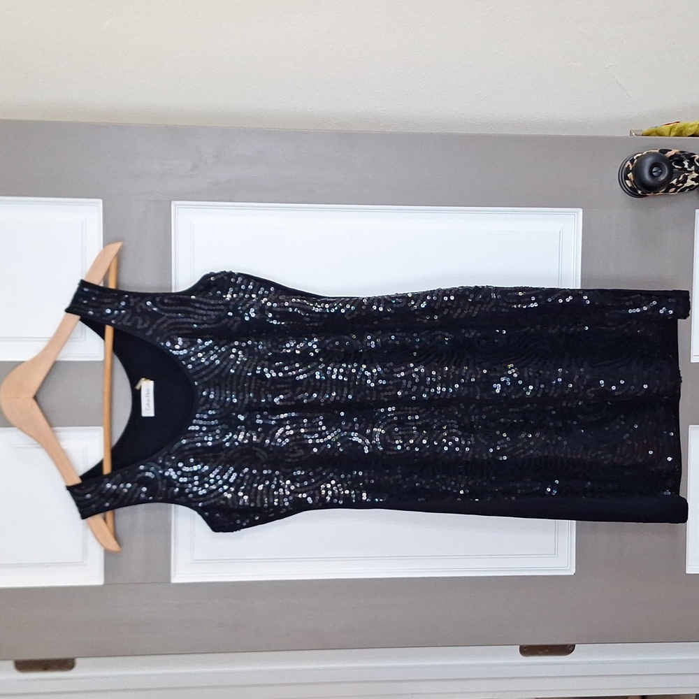 Calvin Klein Black Sequin Tank Minidress Capsule LBD